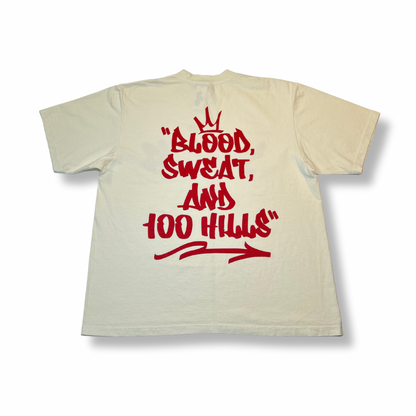 Blood, Sweat, 100 Hills T-Shirt (Cream)